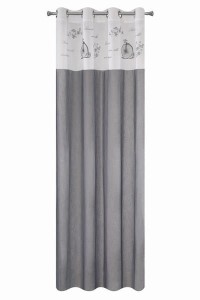 Zasłona gotowa 140x250 EuroFirany ABBY b+stalowy