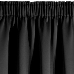 D91 Zasłona gładka 135x270 na taśmie PARISA CZARNY