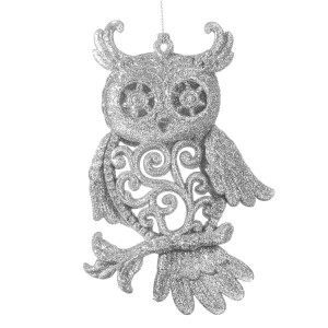 Sowa OZDOBA CHOINKOWA EUROFIRANY 19b srebrny