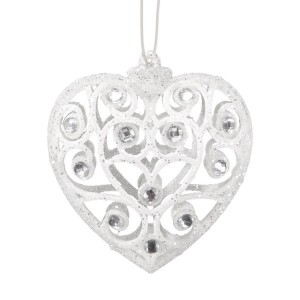 Serce Ozdoby CHOINKOWE EUROFIRANY 64a biały