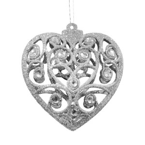 Serce Ozdoby CHOINKOWE EUROFIRANY 64b srebrny