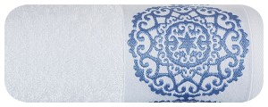 Ręcznik 50x90 Eurofirany Kim biały+niebieski