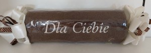 Ręcznik na prezent z haftem Dla Ciebie brązowy