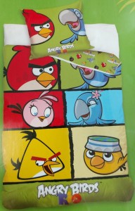 Pościel 160x200 Angry Birds Rio zielony