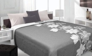 Narzuta dwustronna 170x210 Eurofirany Lily stal+sreb