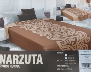 Narzuta dwustronna 220x240 Eurofirany 58 czek+brąz