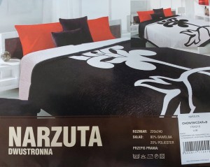 Narzuta dwustronna 170x210 Eurofirany 59 czarny+biały