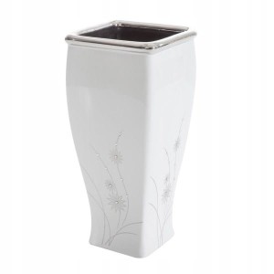 Wazon ceramiczny Eurofirany Adri 10x20 b+srebrny