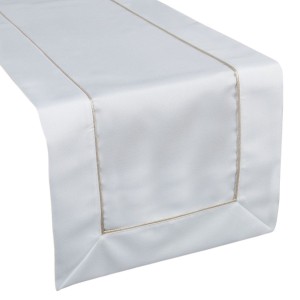 Obrus serweta 85x85 Eurofirany Madele biały+złoty