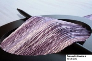 Firana sznurki 150x250 EuroFirany kryształki fioletowy