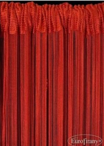 Firana sznurki 150x280 EuroFirany kryształki czerwony