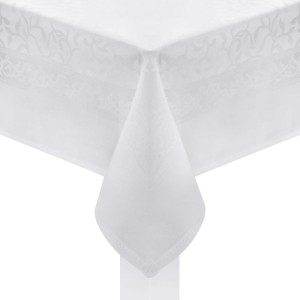 Obrus plamoodporny koło 130cm Alania 012 biały