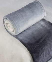 Koc z mikrofibry cieniowany 150x200 Luiza stal