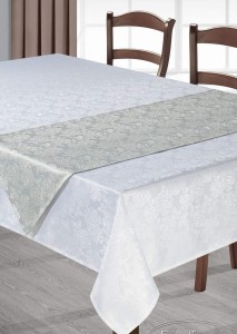 Obrus bieżnik EuroFirany 140x180 Vera/2 biały+srebrny