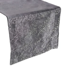 Bieżnik glamour 33x180 Eurofirany Olga srebrny