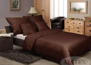 Pościel satynowa GOLD 200x220 brązowa