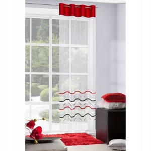 Firana na kółkach 140x250 Eurofirany Gabi/1/k+czerwony