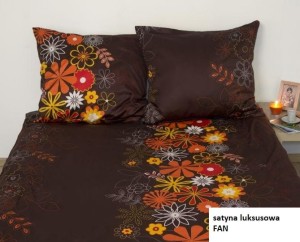 Pościel satyna luksusowa 160x200 brązowa