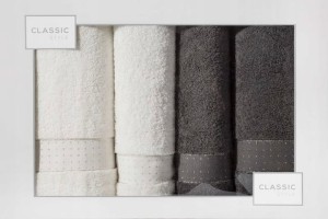 Komplet ręczników Eurofirany 4szt Beth krem+stal