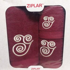 Ręczniki komplet 3części Ziplar bordowy
