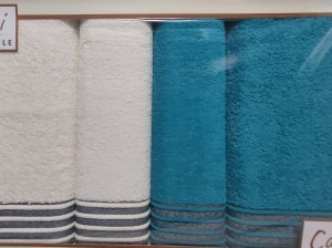 Ręczniki komplet 4szt EuroFirany Max krem+turkus