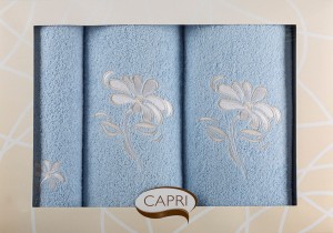 Komplet ręczników 3części Eurofirany Wiosna błękit