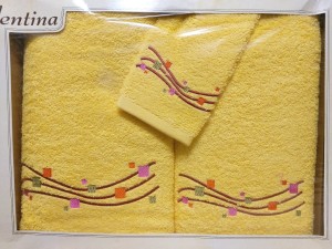 Ręcznik komplet 3części frotte żółty