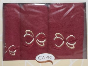 Komplet ręczników 3części Eurofirany bordo Agnes
