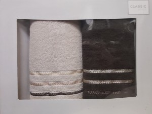 Komplet ręczników 2części Eurofirany Livia beż+brąz