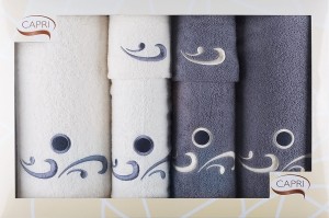 Ręczniki komplet zestaw ręczników 6-części EuroFirany Łezka grafit