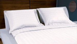 Pościel satyna bawełniana 200x220 Carlo Brunni kratka krem