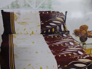 Pościel z kory 200x220 bawełna krem/brąz