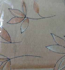 Pościel 200x220 flanelowa listki beżowa