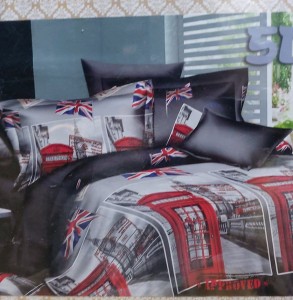 Pościel z nadrukiem 200x220 z prześcieradłem Londyn