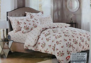 Pościel satyna bawełniana 200x220 kwiaty