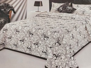 Narzuta żakardowa 200x220 czarny/biały Orchidea