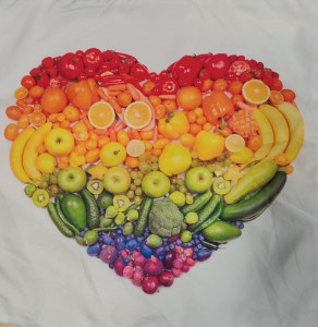 Poszewka ozdobna 40x40 owoce serce