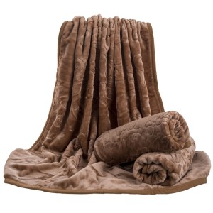 Koc akrylowy 160x210 Elway tłoczony kakao