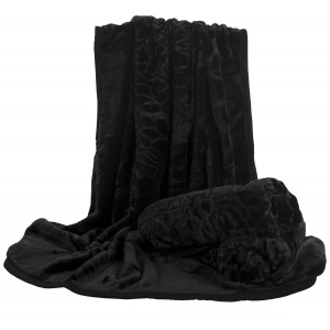 Koc akrylowy 160x210 Elway tłoczony czarny