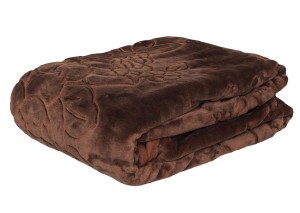 Koc akrylowy 160x210 Elway tłoczony brąz