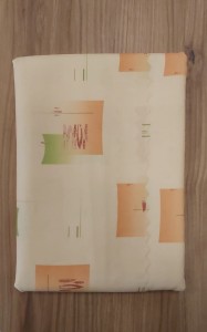 Obrus plamoodporny 155x350 żółty/pomarańcz