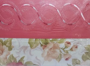 Pościel haftowana kwiaty koralowy 200x220