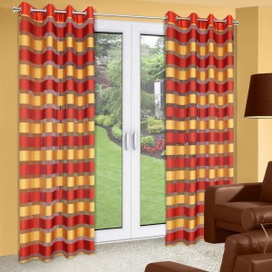 Zasłona 140x250 Eurofirany 180/1 cegła+żółty