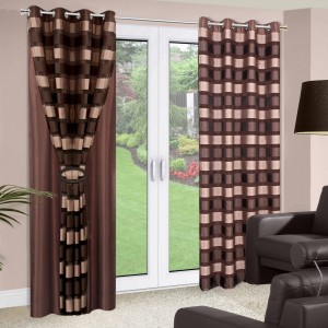 Zasłona 140x250 Eurofirany 180/2 brąz+natu