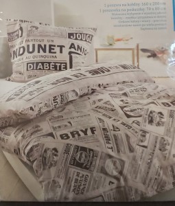 Pościel młodzieżowa 160x200 Gazeta dziennik francuski