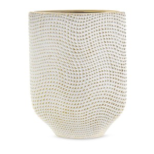 WAZON DEKORACYJNY VERDA (02) 21X8X27 CM BIAŁY