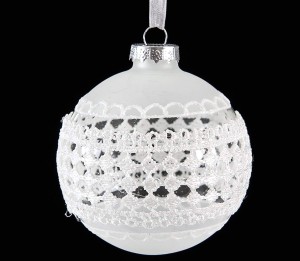Bombka szklana EUROFIRANY koronka 69 8cm