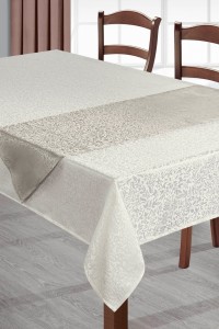 Obrus z nakładką 140x180 Vera 3 krem beż