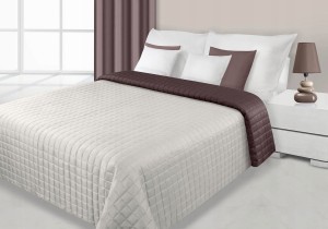 Narzuta 220x240 EVA EuroFirany dwustronna krem+brąz