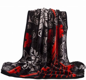 Koc akrylowy 160x210 Elway kamienie czerwone kwiaty